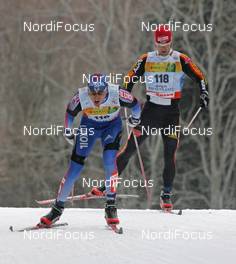 Cross-Country - FIS Nordic World Ski Championchips cross-country, womens 10 km free technique, 27.02.07 - Sapporo (JPN): Alexander Legkov (RUS), Axel Teichmann (GER).