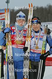 FIS Nordic World Ski Championchips - Cross Country 30 km C Mass start women - Sapporo (JPN) - 03.03.07: Virpi Kuitunen (FIN) left, Aino Kaisa Saarinen (FIN) right