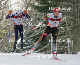 FIS Nordic World Ski Championchips - Cross Country Relay Men 4x10 km  - Sapporo (JPN) - 02.03.07: Tobias Angerer (GER), behind Emmanuel Jonnier (FRA) 