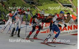 Cross-Country - FIS World Cup Cross Country  - Tour de Ski - Sprint - Free Technique - Munich (GER) - Dec 31, 2006: Group in Quarterfinal, left to right: Peeter Kummel (EST), Drew Goldsack (CAN), Roddy Darragon (FRA), Anti Saarepuu (EST)