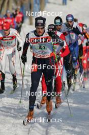 FIS Nordic World Ski Championchips - Cross Country Relay Men 4x10 km  - Sapporo (JPN) - 02.03.07: in front Vincent Vittoz (FRA) 