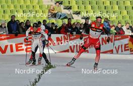 Cross-Country - FIS World Cup Cross Country  - Tour de Ski - Sprint - Free Technique - Munich (GER) - Dec 31, 2006: Final Sprint left to right Devon Kershaw (CAN), Roddy Darragon (FRA), Christoph Eigenmann (SUI)