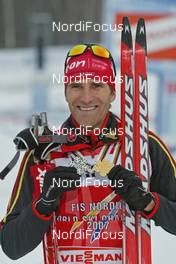 Ski Jumping - FIS Nordic World Ski Championchips - Nordic Combined Individual 15 km - Sapporo (JPN) - 03.03.07: Winner Ronny Ackermann (GER)