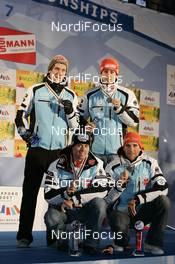 Nordic Combined - FIS Nordic World Ski Championchips nordic combined, LH Team Gundersen - Sapporo (JPN): fl behind Tino Edelmann, Bjoern Kircheisen; fl in front Sebastian Haseney, Ronny Ackermann GER