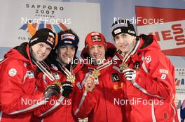 Ski Jumping - FIS Nordic World Ski Championchips ski jumping, large hill team - Sapporo (JPN):  Thomas Morgenstern, Andreas Kofler, Gregor Schlierenzauer, Wolfgang Loitzl