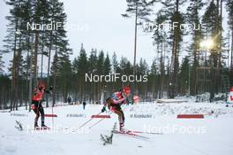 02.12.2007, Kontiolahti, Finland (FIN): Andrea Henkel (GER) and Kati Wilhelm (GER) - IBU world cup biathlon, pursuit women, Kontiolahti (FIN). www.nordicfocus.com. c Manzoni/NordicFocus. Every downloaded picture is fee-liable.