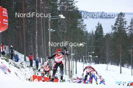 02.12.2007, Kontiolahti, Finland (FIN): Magdalena Neuner (GER) leads a group - IBU world cup biathlon, pursuit women, Kontiolahti (FIN). www.nordicfocus.com. c Manzoni/NordicFocus. Every downloaded picture is fee-liable.