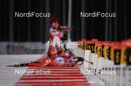 30.11.2007, Kontiolahti, Finland (FIN): Nathalie Santer-Bjoerndalen (BEL) - IBU world cup biathlon, sprint women, Kontiolahti (FIN). www.nordicfocus.com. c Manzoni/NordicFocus. Every downloaded picture is fee-liable.