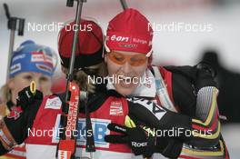 08.12.2007, Hochfilzen (AUT): l-r: Martina Glagow (GER), Magdalena Neuner (GER), Kati Wilhelm (GER) - IBU World Cup biathlon, pursuit women - Hochfilzen (AUT). www.nordicfocus.com. c Furtner/NordicFocus. Every downloaded picture is fee-liable.