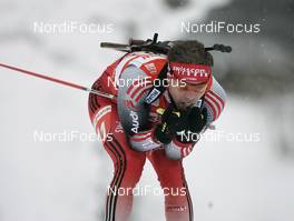 09.12.2007, Hochfilzen (AUT): Claudio Boeckli (SUI) - IBU World Cup biathlon, relay men - Hochfilzen (AUT). www.nordicfocus.com. c Furtner/NordicFocus. Every downloaded picture is fee-liable.