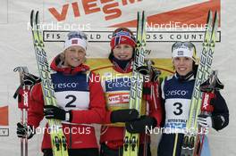 24.11.2007, Beitostoelen, Norway (NOR): l-r: Vibeke W. Skofterud (NOR), Marit Bjoergen (NOR), Charlotte Kalla (SWE) - FIS world cup cross-country, womens 10 km, Beitostoelen. www.nordicfocus.com. c Furtner/NordicFocus. Every downloaded picture is fee-liable.