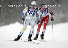 24.11.2007, Beitostoelen, Norway (NOR): Anders Soedergren (SWE), Dario Cologna (SUI) behind - FIS world cup cross-country, mens 15 km, Beitostoelen. www.nordicfocus.com. c Furtner/NordicFocus. Every downloaded picture is fee-liable.