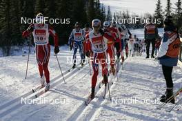 25.11.2007, Beitostoelen, Norway (NOR): Martin Sundby (NOR) right- FIS world cup cross-country, relay men, Beitostoelen. www.nordicfocus.com. c Furtner/NordicFocus. Every downloaded picture is fee-liable.