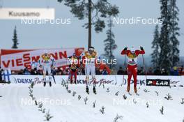 01.12.2007, Kuusamo, Finland (FIN): l-r: Mats Larsson (SWE), Emil Joensson (SWE), Johan Kjoelstad (NOR), - FIS world cup cross-country, individual sprint, Kuusamo (FIN). www.nordicfocus.com. c Felgenhauer/NordicFocus. Every downloaded picture is fee-liable.