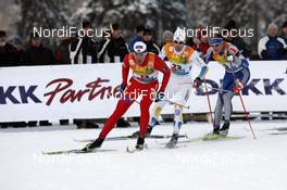 01.12.2007, Kuusamo, Finland (FIN): Ola Vigen Hattestad (NOR), Mats Larsson (SWE), Matias Strandvall (FIN)  - FIS world cup cross-country, individual sprint, Kuusamo (FIN). www.nordicfocus.com. c Felgenhauer/NordicFocus. Every downloaded picture is fee-liable.