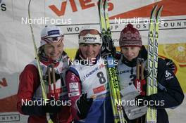 01.12.2007, Kuusamo, Finland (FIN): winner l-r: Astrid Jacobsen (NOR), Petra Majdic (SLO), Alena Prochazkova (SVK) - FIS world cup cross-country, individual sprint, Kuusamo (FIN). www.nordicfocus.com. c Furtner/NordicFocus. Every downloaded picture is fee-liable.