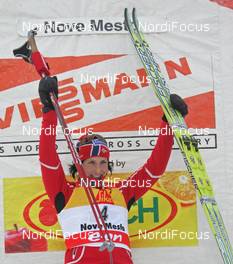 29.12.07, Nove Mesto, Czech Republic (CZE): Marit Bjoergen (NOR), winner - FIS world cup cross-country, tour de ski, 10km women, Nove Mesto (CZE). www.nordicfocus.com. c Hemmersbach/NordicFocus. Every downloaded picture is fee-liable.