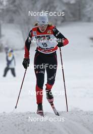 28.12.07, Nove Mesto, Czech Republic (CZE): Pin Elodie Bourgeois (FRA)  - FIS world cup cross-country, tour de ski, prologue women, Nove Mesto (CZE). www.nordicfocus.com. c Hemmersbach/NordicFocus. Every downloaded picture is fee-liable.