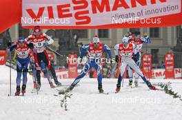 30.12.07, Prag, Czech Republic (CZE): group, l-r Nikolay Morilov (RUS), Dusan Kozisek (CZE), Renato Pasini (ITA), Timo Simonlatser (EST), Sami Jauhojaervi (FIN)  - FIS world cup cross-country, tour de ski, individual sprint, Prag (CZE). www.nordicfocus.com. c Hemmersbach/NordicFocus. Every downloaded picture is fee-liable.