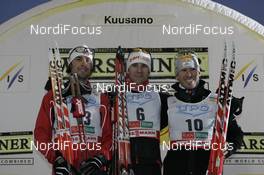 30.11.2007, Kuusamo, Finland (FIN): l-r: Johnny Spillane (USA), Ronny Ackermann (GER), Christoph Bieler (AUT)   - FIS world cup nordic combined, individual gundersen, Kuusamo (FIN). www.nordicfocus.com. c Felgenhauer/NordicFocus. Every downloaded picture is fee-liable.