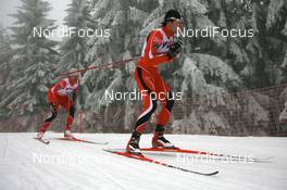 30.12.2007, Oberhof, Germany (GER): Wilhelm Denifl (AUT) leads Christoph Bieler (AUT) - FIS world cup nordic combined, individual gundersen, Oberhof (GER). www.nordicfocus.com. c Manzoni/NordicFocus. Every downloaded picture is fee-liable.