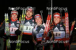 10.01.2008, Ruhpolding, Germany (GER): l-r: Michael Roesch (GER), Alexander Wolf (GER), Michael Greis (GER), Carsten Pump (GER) - IBU world cup biathlon, relay men, Ruhpolding (GER). www.nordicfocus.com. c Manzoni/NordicFocus. Every downloaded picture is fee-liable.