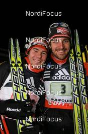 10.01.2008, Ruhpolding, Germany (GER): Michael Roesch (GER), Alexander Wolf (GER) - IBU world cup biathlon, relay men, Ruhpolding (GER). www.nordicfocus.com. c Manzoni/NordicFocus. Every downloaded picture is fee-liable.