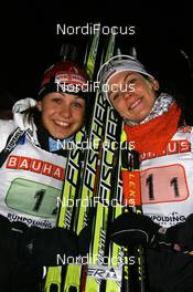 09.01.2008, Ruhpolding, Germany (GER): Magdalena Neuner (GER) and Kathrin Hitzer (GER) - IBU world cup biathlon, relay women, Ruhpolding (GER). www.nordicfocus.com. c Manzoni/NordicFocus. Every downloaded picture is fee-liable.