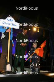 08.01.2008, Ruhpolding, Germany (GER): Son of Ricco Gross (GER) with german flag - IBU world cup biathlon, opening ceremony, Ruhpolding (GER). www.nordicfocus.com. c Manzoni/NordicFocus. Every downloaded picture is fee-liable.