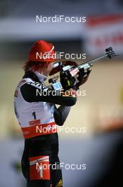 09.01.2008, Ruhpolding, Germany (GER): Kati Wilhelm (GER) - IBU world cup biathlon, relay women, Ruhpolding (GER). www.nordicfocus.com. c Manzoni/NordicFocus. Every downloaded picture is fee-liable.