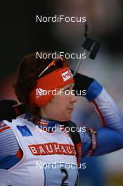09.01.2008, Ruhpolding, Germany (GER): Natalia Guseva (RUS) - IBU world cup biathlon, relay women, Ruhpolding (GER). www.nordicfocus.com. c Manzoni/NordicFocus. Every downloaded picture is fee-liable.