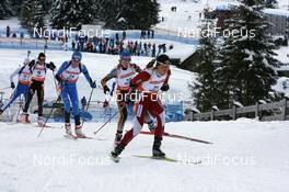 19.01.2008, Antholz, Italy (ITA): Marina Lebedeva (KAZ), Martina Glagow (GER), Kaisa Maekaeraeinen (FIN), Martina Halinarova (SVK) - IBU World Cup biathlon, pursuit women - Antholz (ITA). www.nordicfocus.com. c Manzoni/NordicFocus. Every downloaded picture is fee-liable.