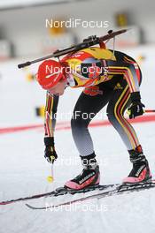 19.01.2008, Antholz, Italy (ITA): Kati Wilhelm (GER) has to pick up the pole again - IBU World Cup biathlon, pursuit women - Antholz (ITA). www.nordicfocus.com. c Manzoni/NordicFocus. Every downloaded picture is fee-liable.