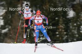 19.01.2008, Antholz, Italy (ITA): Dmitri Iarochenko (RUS) and Kathrin Hitzer (GER) - IBU World Cup biathlon, pursuit women - Antholz (ITA). www.nordicfocus.com. c Manzoni/NordicFocus. Every downloaded picture is fee-liable.