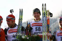 18.01.2008, Antholz, Italy (ITA): Daniel Mesotitsch (AUT) and Bjoern Ferry (SWE) - IBU World Cup biathlon, sprint men - Antholz (ITA). www.nordicfocus.com. c Manzoni/NordicFocus. Every downloaded picture is fee-liable.