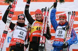 17.01.2008, Antholz, Italy (ITA): l-r: Andrea Henkel (GER), Kati Wilhelm (GER), Svetlana Sleptsova (RUS) - IBU World Cup biathlon, sprint women - Antholz (ITA). www.nordicfocus.com. c Manzoni/NordicFocus. Every downloaded picture is fee-liable.