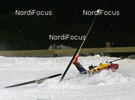 02.03.2008, Pyeong Chang, Korea (KOR): Feature, accident during downhill, In-Hee Jo (KOR) - IBU World Cup biathlon, mixed relay - Pyeong Chang (KOR). www.nordicfocus.com. c Hemmersbach/NordicFocus. Every downloaded picture is fee-liable.
