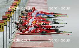 01.03.2008, Pyeong Chang, Korea (KOR): group , feature, front: Agnieska Grzybek (POL) - IBU World Cup biathlon, pursuit women - Pyeong Chang (KOR). www.nordicfocus.com. c Hemmersbach/NordicFocus. Every downloaded picture is fee-liable.