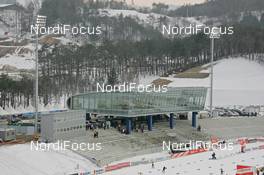 28.02.2008, Pyeong Chang, Korea (KOR): feature, venue, biathlonstadium, main building - IBU World Cup biathlon, sprint women - Pyeong Chang (KOR). www.nordicfocus.com. c Hemmersbach/NordicFocus. Every downloaded picture is fee-liable.