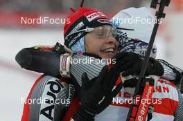 09.03.2008, Khanty Mansiysk, Russia (RUS): feature, l-r: Magdalena Neuner (GER), Kathrin Hitzer (GER)  - IBU World Cup biathlon, mass women - Khanty Mansiysk (RUS). www.nordicfocus.com. c Hemmersbach/NordicFocus. Every downloaded picture is fee-liable.