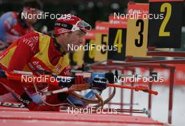08.03.2008, Khanty Mansiysk, Russia (RUS): Ole Einar Bjoerndalen (NOR)  - IBU World Cup biathlon, pursuit men - Khanty Mansiysk (RUS). www.nordicfocus.com. c Hemmersbach/NordicFocus. Every downloaded picture is fee-liable.