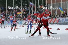 08.03.2008, Khanty Mansiysk, Russia (RUS): group, fornt: Emil Hegle Svendsen (NOR)  - IBU World Cup biathlon, pursuit men - Khanty Mansiysk (RUS). www.nordicfocus.com. c Hemmersbach/NordicFocus. Every downloaded picture is fee-liable.