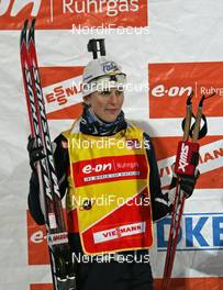 08.03.2008, Khanty Mansiysk, Russia (RUS): Sandrine Bailly (FRA)  - IBU World Cup biathlon, pursuit women - Khanty Mansiysk (RUS). www.nordicfocus.com. c Hemmersbach/NordicFocus. Every downloaded picture is fee-liable.