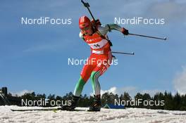 15.03.2008, Holmenkollen, Norway (NOR): Darya Domracheva (BLR) - IBU World Cup biathlon, pursuit women, Holmenkollen (NOR). www.nordicfocus.com. c Manzoni/NordicFocus. Every downloaded picture is fee-liable.