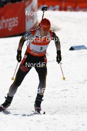 15.03.2008, Holmenkollen, Norway (NOR): Kati Wilhelm (GER) - IBU World Cup biathlon, pursuit women, Holmenkollen (NOR). www.nordicfocus.com. c Manzoni/NordicFocus. Every downloaded picture is fee-liable.