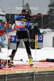 13.03.2008, Holmenkollen, Norway (NOR): Andriy Deryzemlya (UKR) - IBU World Cup biathlon, sprint men, Holmenkollen (NOR). www.nordicfocus.com. c Manzoni/NordicFocus. Every downloaded picture is fee-liable.