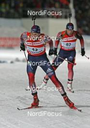 14.02.2008, Oestersund, Sweden (SWE): group, l-r: Lowell Bailey (USA), Jeremy Teela (USA)  - IBU World Championchip of Biathlon, individual men - Oestersund (SWE). www.nordicfocus.com. c Hemmersbach/NordicFocus. Every downloaded picture is fee-liable.