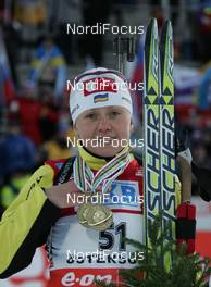 14.02.2008, Oestersund, Sweden (SWE): Oksana Khvostenko - IBU World Championchip of Biathlon, medal shooting - Oestersund (SWE). www.nordicfocus.com. c Hemmersbach/NordicFocus. Every downloaded picture is fee-liable.