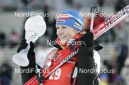 14.02.2008, Oestersund, Sweden (SWE): Winner world cup 2007/08 Individual Martina Glagow (GER) - IBU World Championchip of Biathlon, medal shooting - Oestersund (SWE). www.nordicfocus.com. c Furtner/NordicFocus. Every downloaded picture is fee-liable.