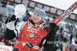 14.02.2008, Oestersund, Sweden (SWE): winner world cup 2008 Individual Martina Glagow (GER) - IBU World Championchip of Biathlon, medal shooting - Oestersund (SWE). www.nordicfocus.com. c Furtner/NordicFocus. Every downloaded picture is fee-liable.